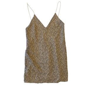 Zara Mini Dress Women’s Medium Evening Lace Embroidered Spaghetti Stap Low Back